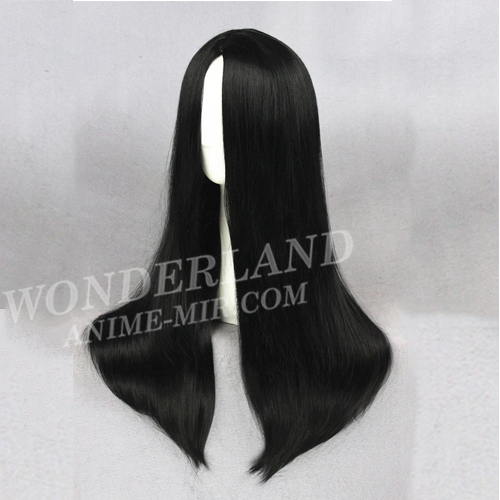 Косплей парик черный без челки 60см / Black cosplay wig